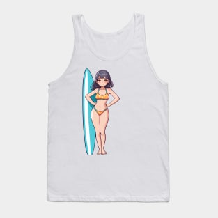 Cute anime girl bikini summer beach Tank Top